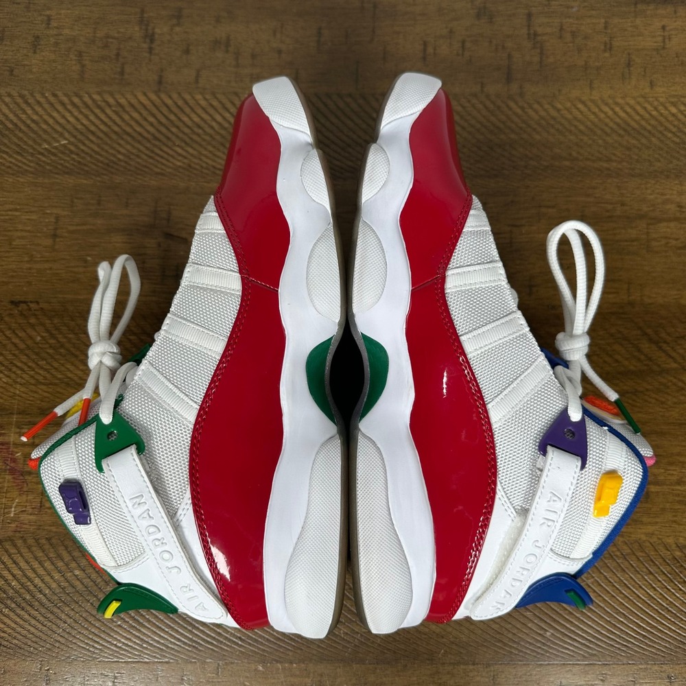 Air Jordan 6 Rings Shoes Mens 8 White Gym Red Multicolor Sneakers CW7003-100 - Picture 7 of 10